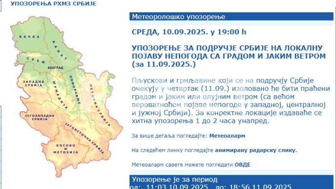 Pljuskovi i jači vetar
